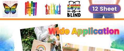 Amazon Whaline Sheet Gay Pride Day Heat Transfer Vinyl Stickers Lgbt Pride Iron On Vinyl