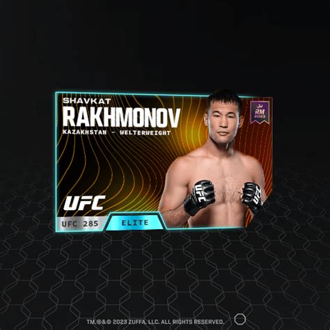 Shavkat Rakhmonov Ufc Event Set Elite Nft For Sale