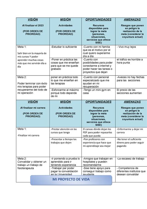 Jhordan Es Un Proyecto De Guia Visi N Al Finalizar El Por