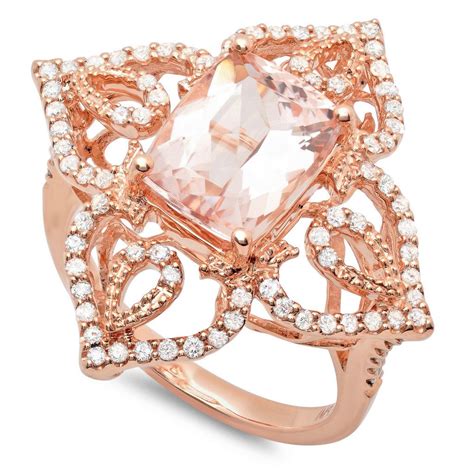 14kt Rose Gold Morganite & Diamond Ring - Raven Fine Jewelers