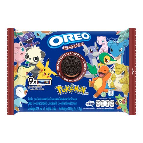 Oreo Pokemon Sandwich Cookie Multipack Chocolate Ntuc Fairprice