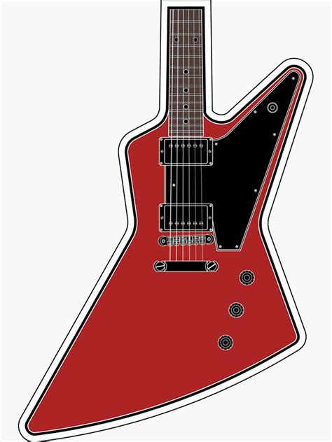 Gibson Explorer Electric Guitar Colored Line Drawing Lightweight Hoodie Sticker For Sale By