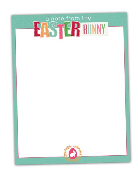 Easter Bunny Printable Letter