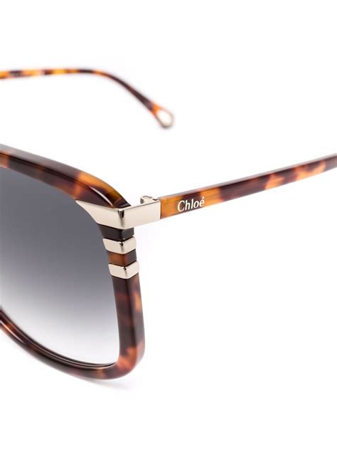 Chloé Eyewear Tortoiseshell Effect Sunglasses Brown Farfetch