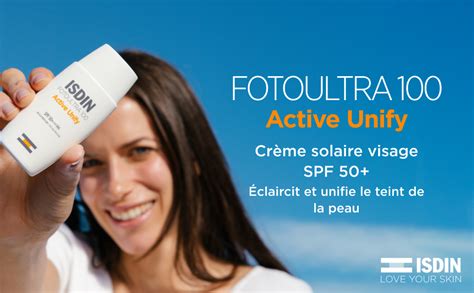 Photo Ultra 100 ISDIN Active Unify SPF 50 Crème solaire pour le