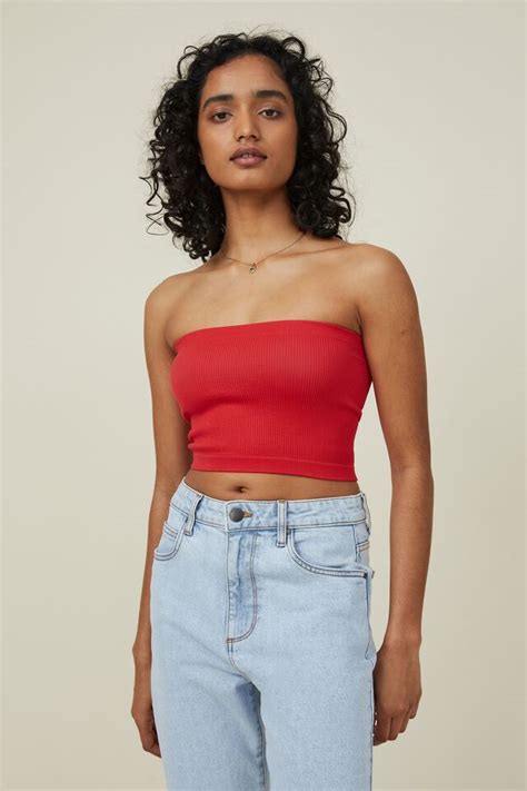 Susana Monaco Strapless Crop Top In Perfect Red Revolve Atelier Yuwa Ciao Jp