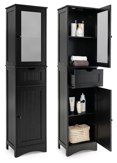 Superwum 67” Tall Bathroom Storage Cabinet With 2 Doors And 1 Drawer Modern Floor Cabinet With