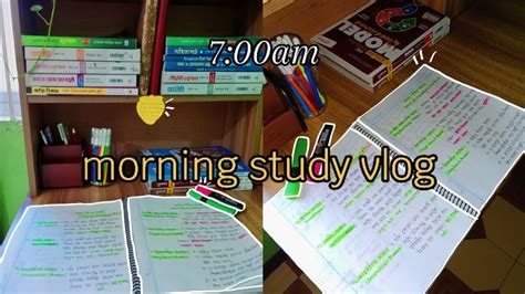 A Morning Study Vlog 🌞🌷 700 Am To 1200 Pm Make Notes 📝 Youtube