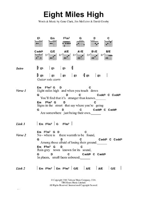 Eight Miles High by The Byrds - Guitar Chords/Lyrics - Guitar Instructor