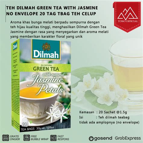 Jual Teh Dilmah Green Tea With Jasmine No Envelope Tag Tbag Teh