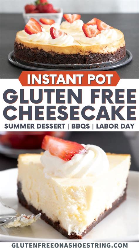 A Slice Of Cheesecake With Strawberries On Top And The Text Instant Pot