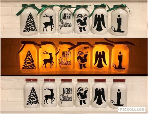 Christmas Mason Jar Luminaries Set Of 6 Christmas Mason Jars