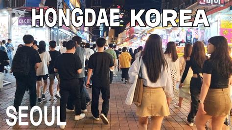 [4k] Seoul Saturday Night Walk In Hongdae Street Lots Of Art And Dance