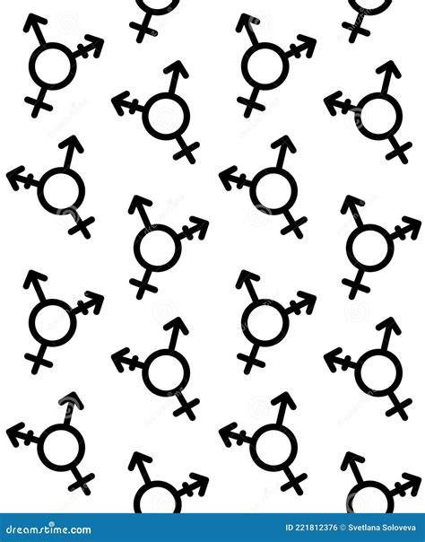 Vector Seamless Pattern Of Transsexual Symbol Stock Illustration