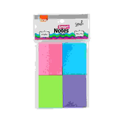 Bloco Smart Notes 38X51 4 Blocos 50FLS Colorido BRW Esfera