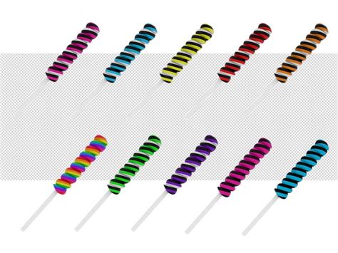 Doces Coloridos Em Fundo Transparente Psd Premium