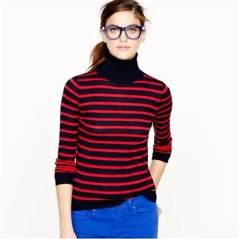 J Crew Sweaters Jcrew 0 Merino Wool Stripped Turtleneck Great