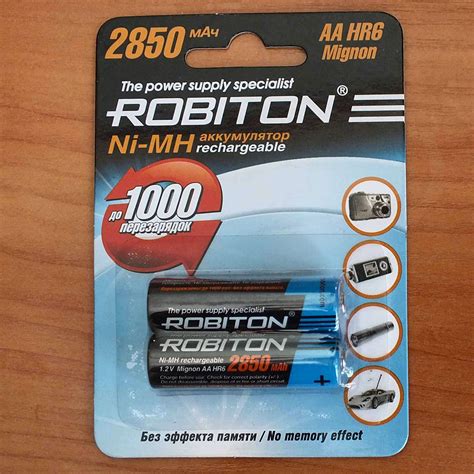 Купить аккумулятор Robiton LR6 AA 2850 mAh (уп 2 шт) 4607075942318 в ...