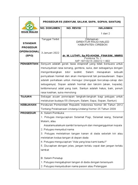Sop Prosedur 5s Pdf