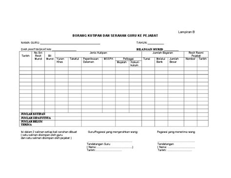 Borang Kutipan Yuran Pdf