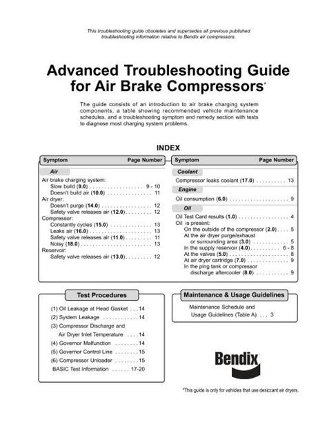 Bendix Valve Chart A Visual Reference Of Charts Chart Master