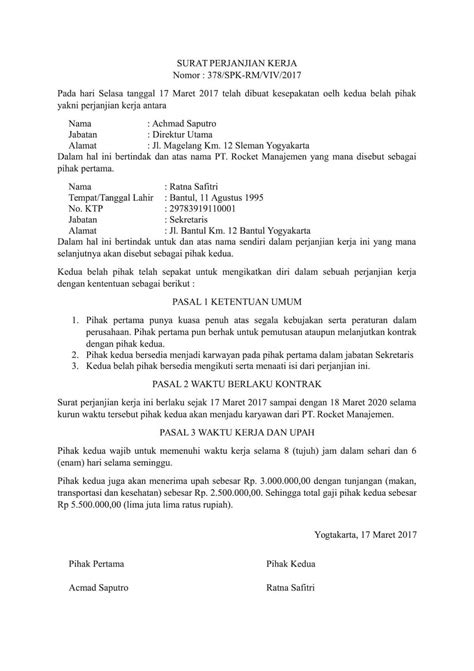 Contoh Surat Perjanjian Pekerja Dan Majikan Kueh Apem