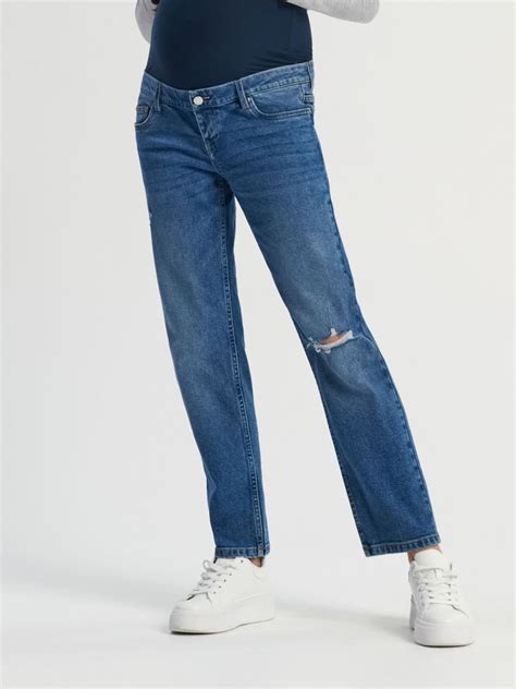 Jeans High Waist Straight Colore Blu Sinsay F J