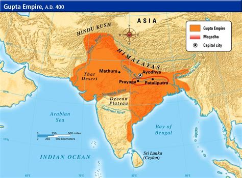 A Map Of India Showing The Location Of Several Important Cities And