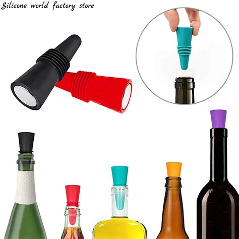 Mundo Do Silicone Vinho Rolha Garrafa De Bebida à Prova De Vazamento Garrafas De Champanhe