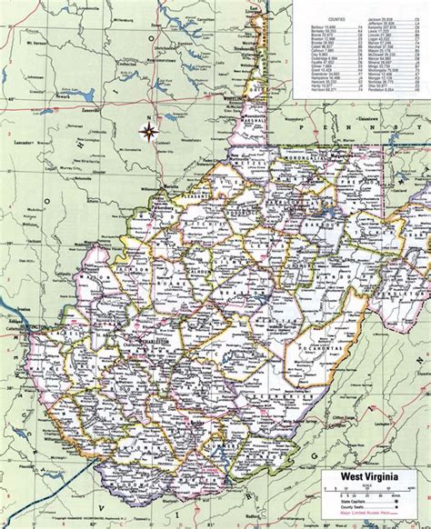 Map Of West Virginia Counties And Cities Virginia Map