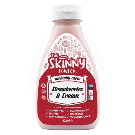 Strawberries And Cream Virtually Zero© Sugar Free Skinny Syrup 425ml