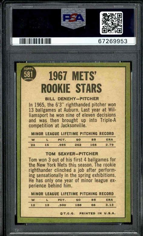 Topps Mets Rookies Psa Tom Seaver Rookie Card Ebay