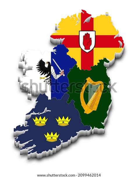 Four Provinces Flag Ireland On 3d Stock Vector Royalty Free