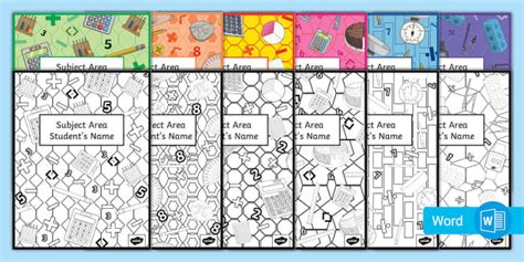 Editable Math Binder Covers For 6th 8th Grade Teacher Made