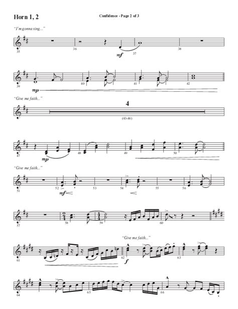 Confidence Choral Anthem Satb French Horn Sheet Music Pdf Word Music Arr Luke Gambill