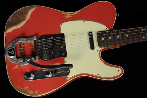 Fender Custom 1960 Telecaster Custom Heavy Relic Wbigsby Aged Fiesta Red Sn R99696 Gino