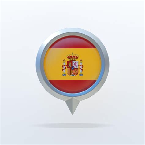 Premium Photo Metal Icon Of The National Flag Of Spain With A