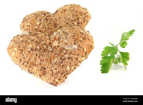 Whole Grain Heart Rolls Stock Photo Alamy