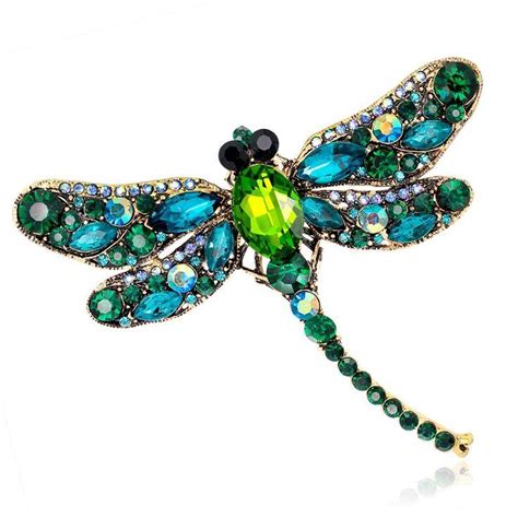 Slovem Crystal Rhinestone Dragonfly Brooch Pin Jewelry Birthday Ts Mothers Day Brooches And