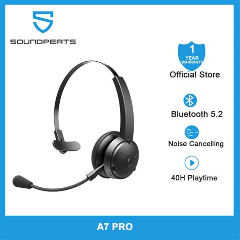 SOUNDPEATS A7Pro Wired Headset Bluetooth 5.2 Noise Reduction Connect ...