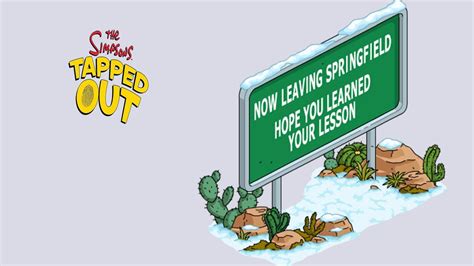 Now Leaving Springfield Sign Christmas 2023 The Simpsons Tapped Out 3