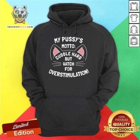 Hot My Pussys Motto Cuddle Hard But Watch For Overstimulation Hoodie