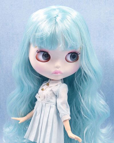 12 Blythe Doll Nude Blue Hair Custom Made Makeup Face Pink Dudu Lips Joint Body Ebay