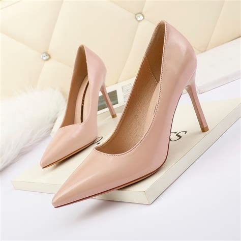 Pointed Toe Women Khaki Pumps Cm High Heels Concise Ol Office