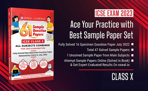 Oswal Gurukul 61 Sample Question Papers For Icse Class 10 Exam 2023 Fully Solved New