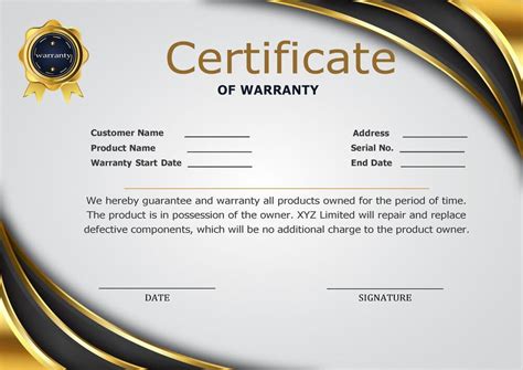 Warranty Certificate Template Free Word Pdf Download Certificate Templates Words Pdf