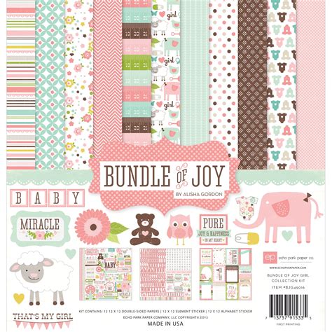 Echo Park Paper BJG45016 Bundle Of Joy Girl Collection Scrapbooking Kit