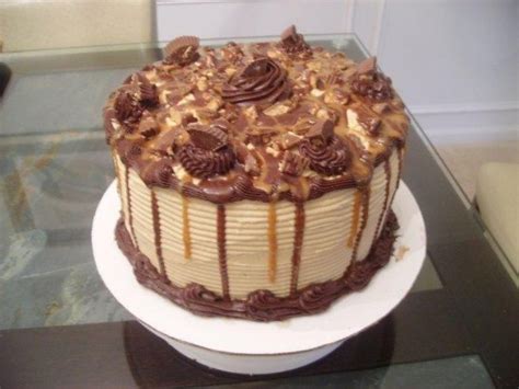 Traceys Reeses Peanut Butter Cup Caramel Chocolate Cake Recipe By