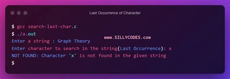 Find Last Occurrence Of A Character In String In C Language