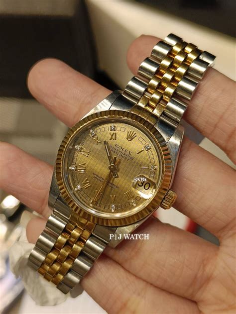 Rolex Datejust 36mm Plaid Diamond Dial Stainless Steel And 18k Yellow Gold Ref16233